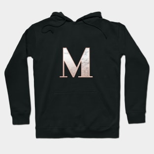 Monogram rose gold glitter marble M Hoodie